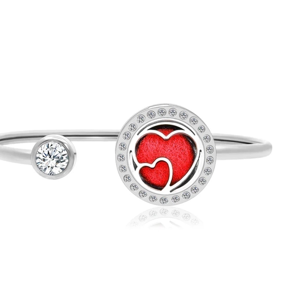 Anavia Vintage Double Heart Aromatherapy Twistable Bangle